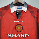 Manchester United I 1996 Hombre (Retro) Manga Iarga