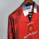 Manchester United I 1996 Hombre (Retro) Manga Iarga