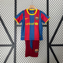 Camiseta Barcelona I 10/11 Conjunto Infantil (Retro)